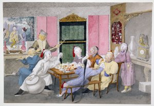 Mandarin diverti par des musiciens c.1860 - Chinese School